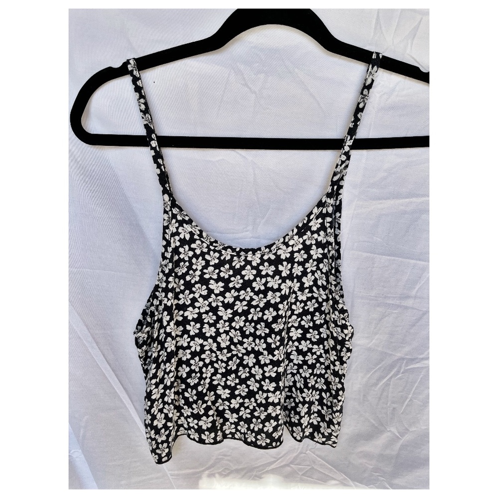 Brandy Melville Black Floral Tank